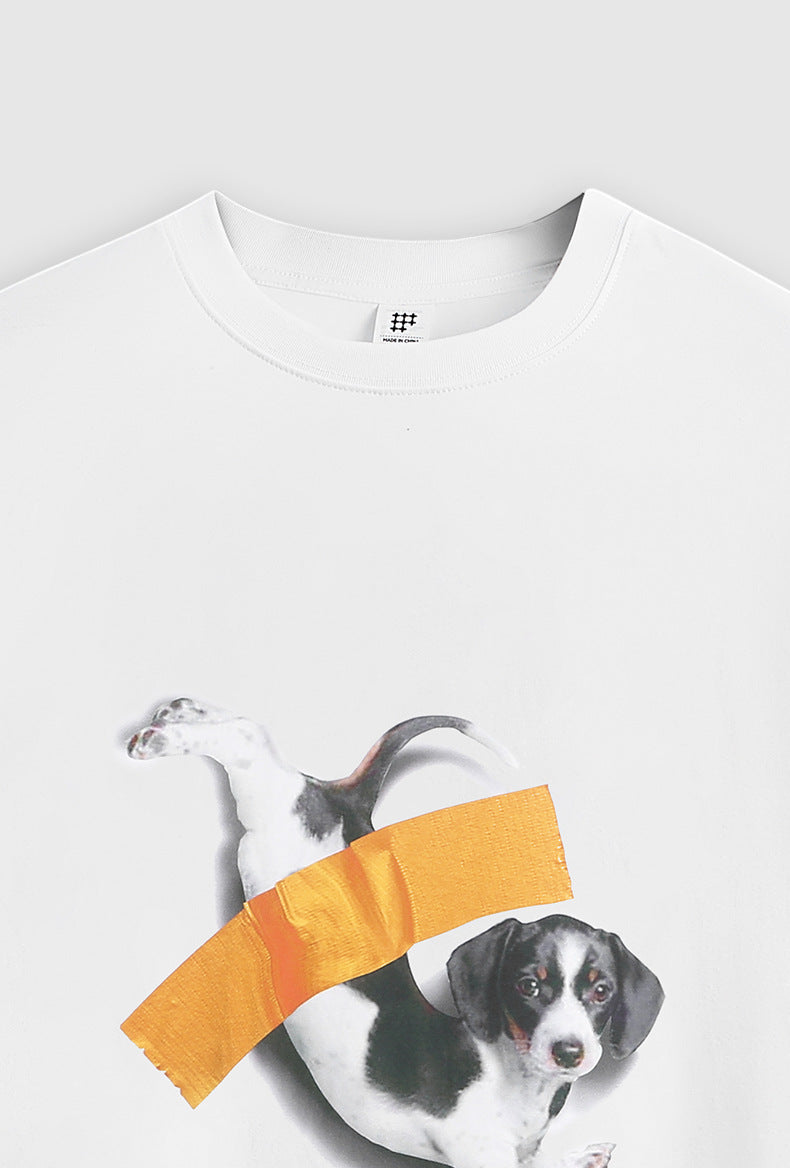 Adhesive Puppy Print T-shirt 2971S24 - UncleDon JM