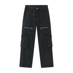Black Multi Pocket Cargo Jeans 459 - UncleDon JM