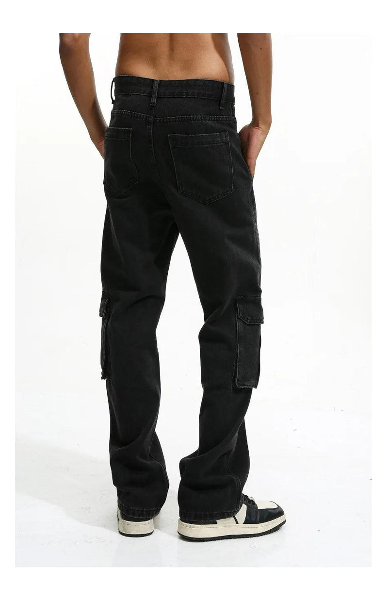 Black Multi Pocket Cargo Jeans 459 - UncleDon JM