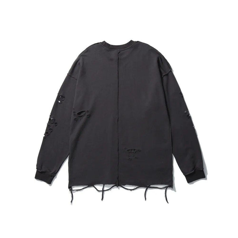 Blank Ripped Sweatshirt D001 - UncleDon JM