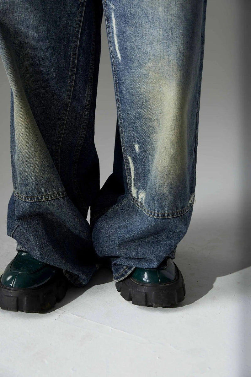 Blue Distressed Baggy Jeans AK13 - UncleDon JM