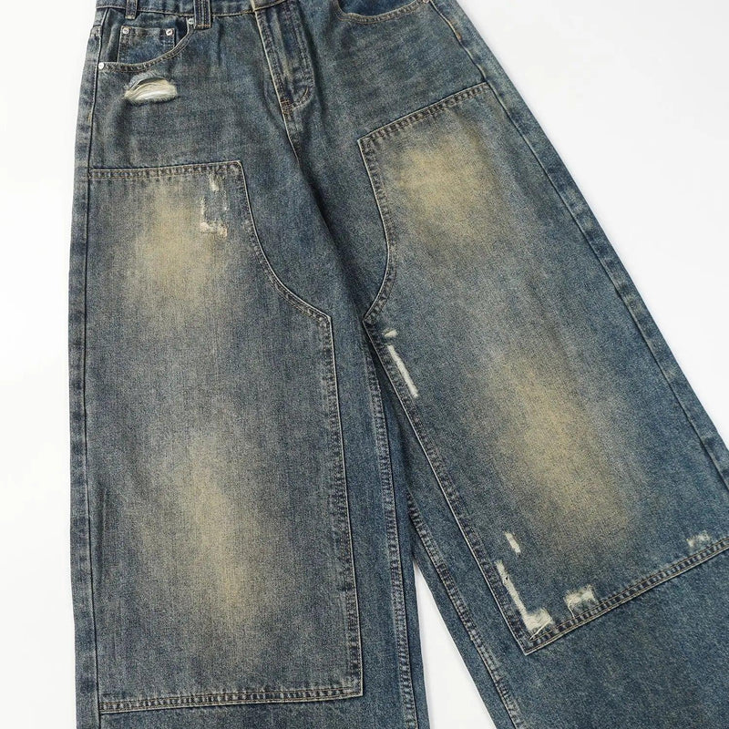 Blue Distressed Baggy Jeans AK13 - UncleDon JM