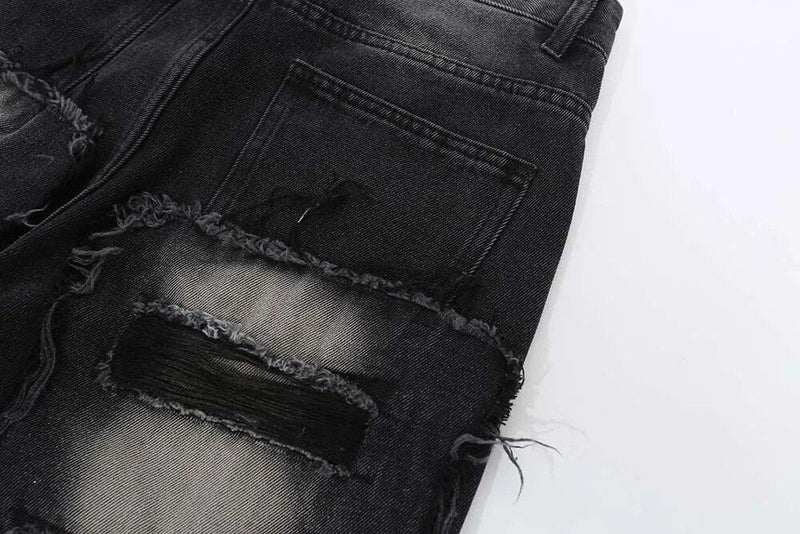 Broken Splicing Tassel Jeans 86794 - UncleDon JM