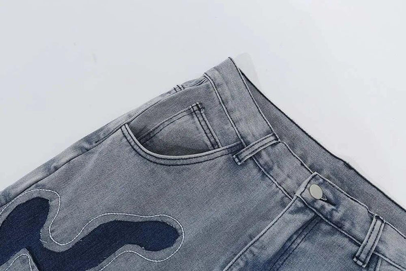 Color Block Tassel Jeans 86792 - UncleDon JM