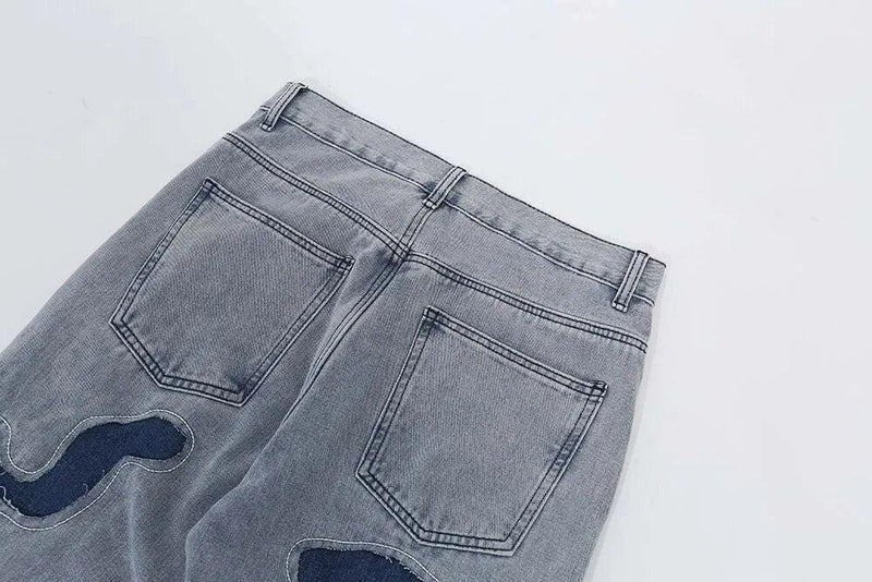 Color Block Tassel Jeans 86792 - UncleDon JM