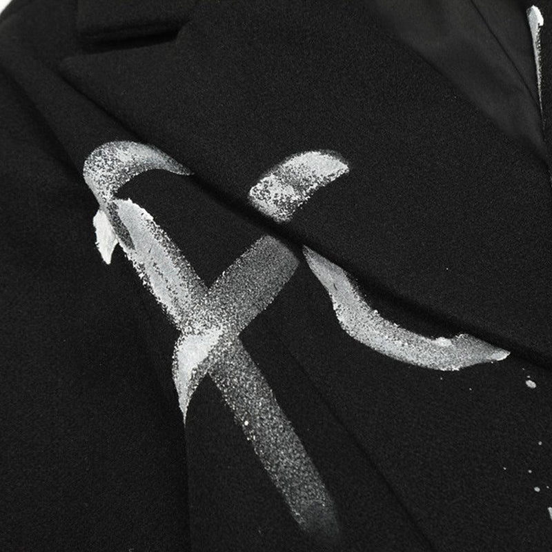 Graffiti Letter Printed Suit Jacket 70013 - UncleDon JM