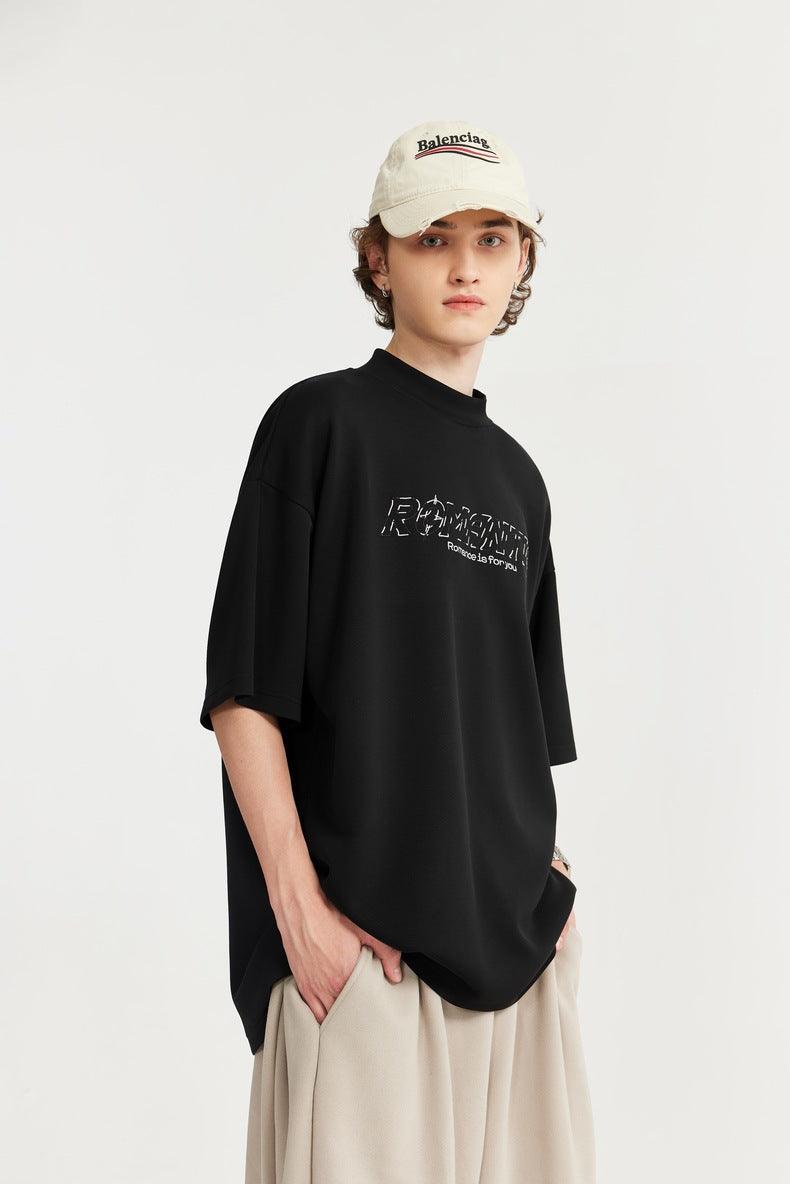 Letter Embroidery Tee 3013S24 - UncleDon JM
