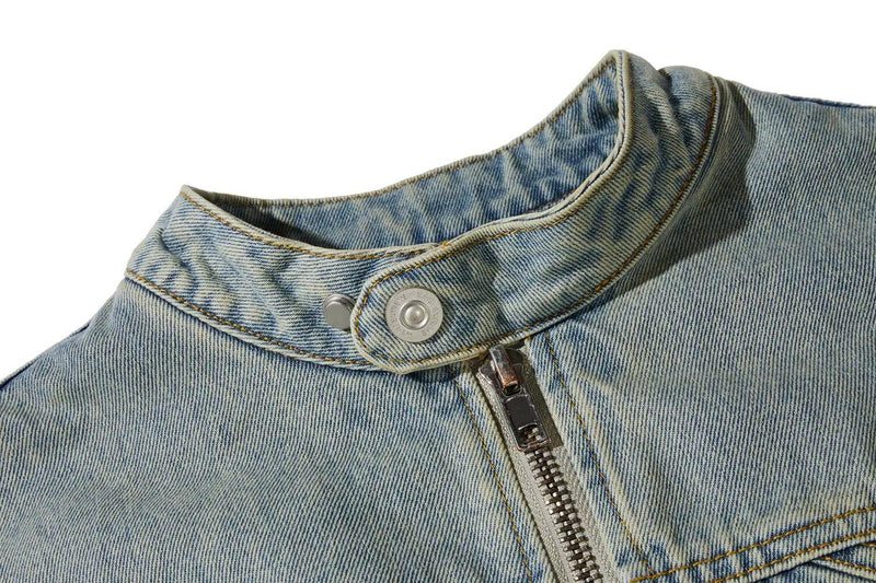 Zip Up Short Denim Jacket DY-905 - UncleDon JM