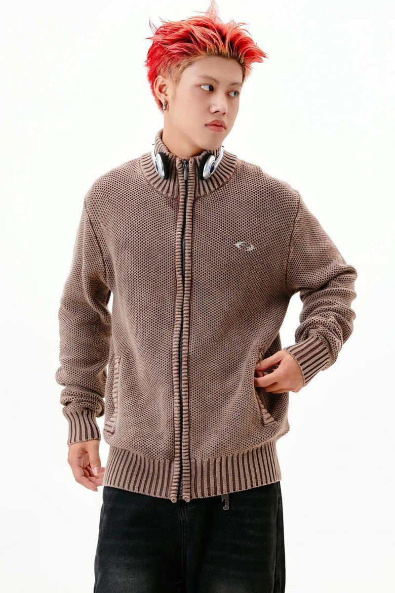 Zip Up Turtleneck Knitted Sweater YH-23008 - UncleDon JM