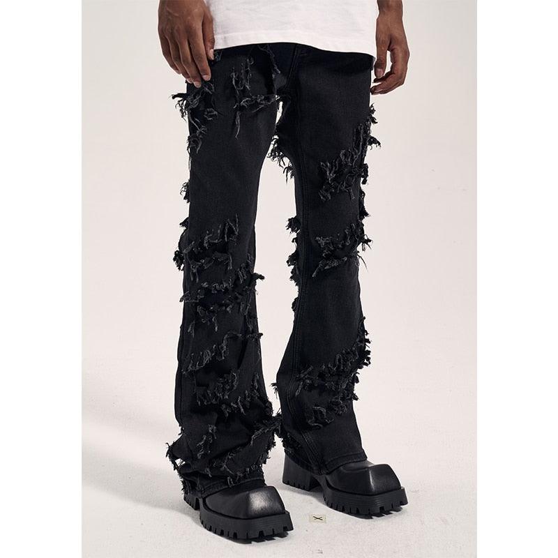 Black Distressed Skinny Jeans TJ004 - UncleDon JM