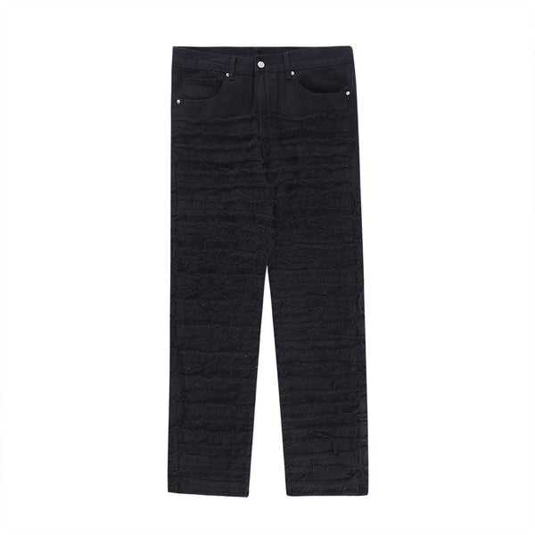 Black Tassel Cargo Jeans 87536 - UncleDon JM