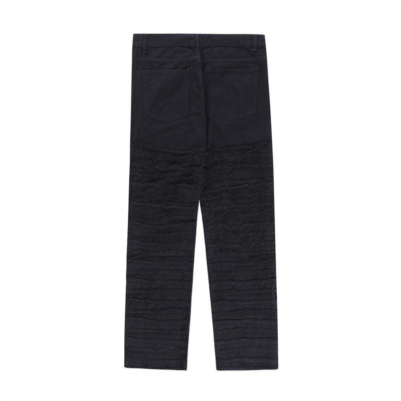 Black Tassel Cargo Jeans 87536 - UncleDon JM
