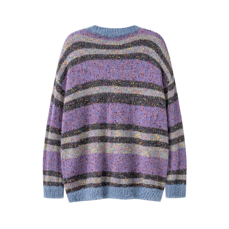 Painted Flecks Contrast Cardigan Sweater 7078 - UncleDon JM