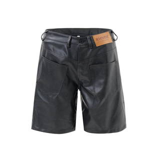 Tung Sung Vintage-Inspired Reverse-Wear Shiny PU Leather Shorts - Tung Sung