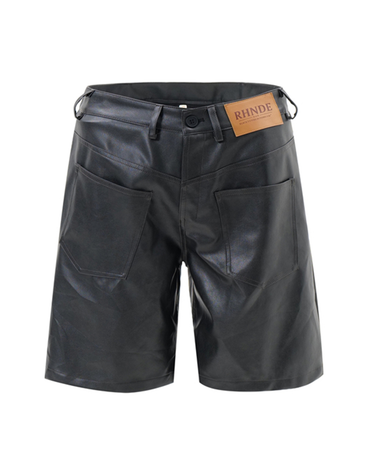 Tung Sung Vintage-Inspired Reverse-Wear Shiny PU Leather Shorts - Tung Sung