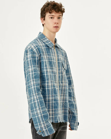 Tung Sung Plaid Long-Sleeve Shirt with Fringe Trim & Zipped Cuffs - Essential Layering Piece - Tung Sung