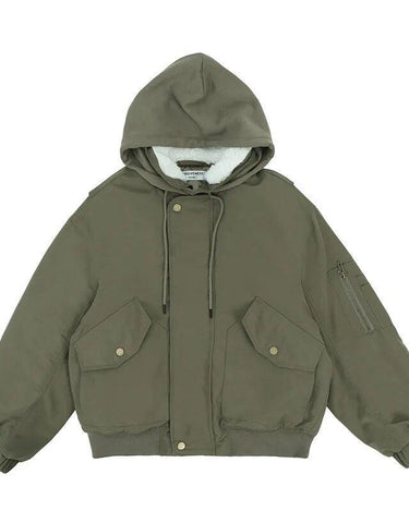 Tung Sung Rugged Hooded Workwear Coat with Multi-Pockets & Thickened Design - Tung Sung