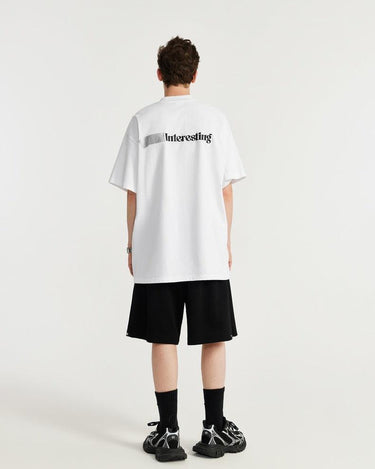 Tung Sung Trendy Mock-Tape High-Neck Tee with 3D Silicone Lettering Print in Relaxed Fit - Tung Sung