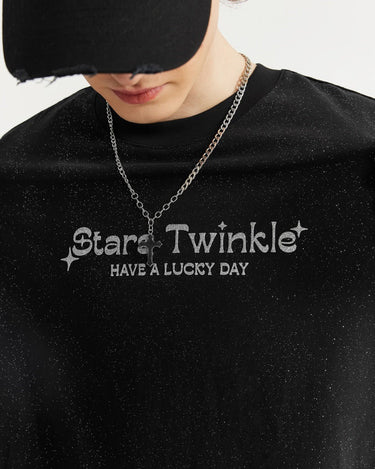 Tung Sung Have A Lucky Day Glitter Print Tee - Tung Sung