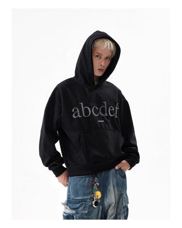 Tung Sung Vintage Embroidered Letters - Simple & Versatile Casual Short Hoodies - Tung Sung