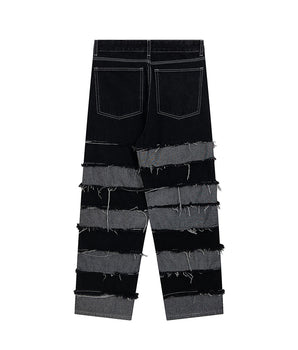 Tung Sung Tassel Patchwork Denim Jeans - Tung Sung