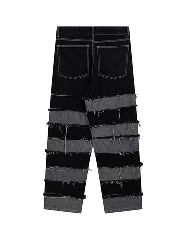 Tung Sung Tassel Patchwork Denim Jeans - Tung Sung