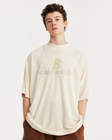 Tung Sung Textured Embroidered Terrycloth Oversized Tee - Tung Sung