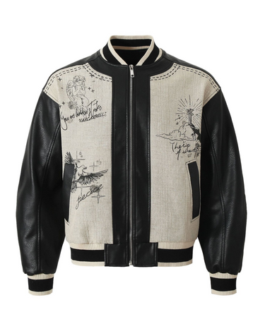 Tung Sung Retro Leather-Patched Varsity Jacket - Tung Sung