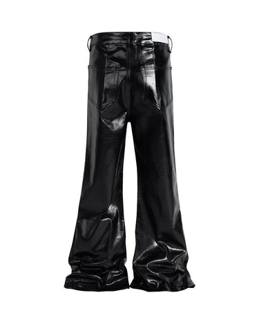 Tung Sung Oil-wax Shiny Flare Jeans - Tung Sung