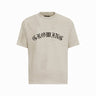 Tung Sung Embroidered Letter Small-Neckline Sude Tee - Tung Sung