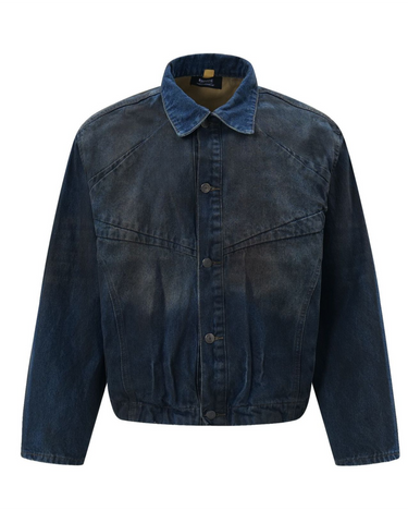 Tung Sung Distressed Oil-Stained Indigo Denim Jacket - Tung Sung