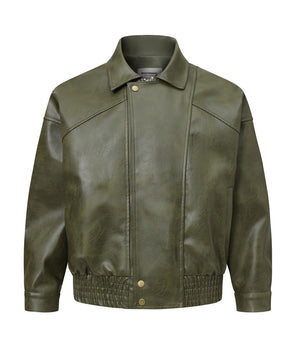 Tung Sung Retro Washed Crackled Leather Jacket - Tung Sung