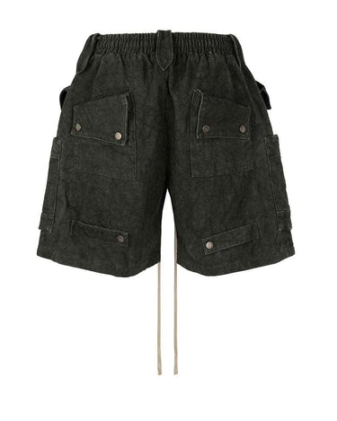 Tung Sung Premium Handcrafted Tie-Dye Canvas Shorts with Water-Washed Finish & Adjustable Drawstring - Tung Sung