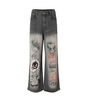 Tung Sung Anime Print Jeans - Tung Sung