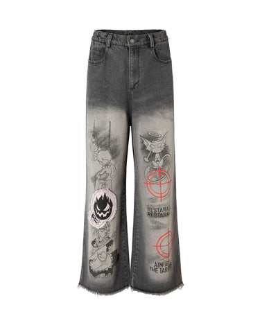 Tung Sung Anime Print Jeans - Tung Sung