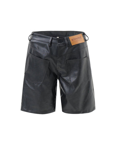 Tung Sung Vintage-Inspired Reverse-Wear Shiny PU Leather Shorts - Tung Sung