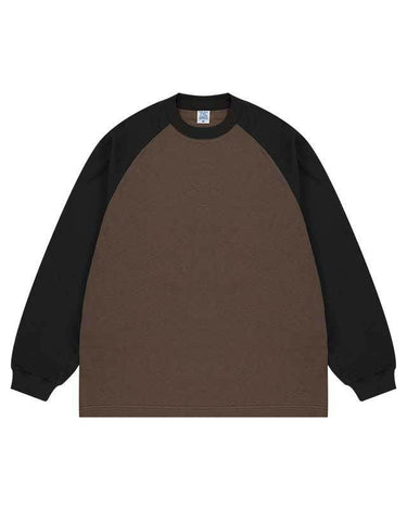 Tung Sung 265g Heavyweight Color-Blocked Raglan Sleeve Long-Sleeve Tee - Tung Sung