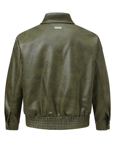 Tung Sung Retro Washed Crackled Leather Jacket - Tung Sung