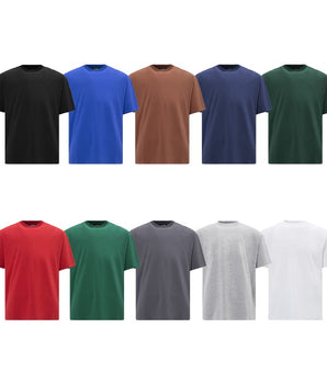 Tung Sung Casual Relaxed Fit Blank Small-Neckline Tee in 10 Colors - Tung Sung