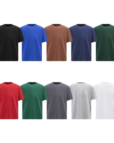 Tung Sung Casual Relaxed Fit Blank Small-Neckline Tee in 10 Colors - Tung Sung