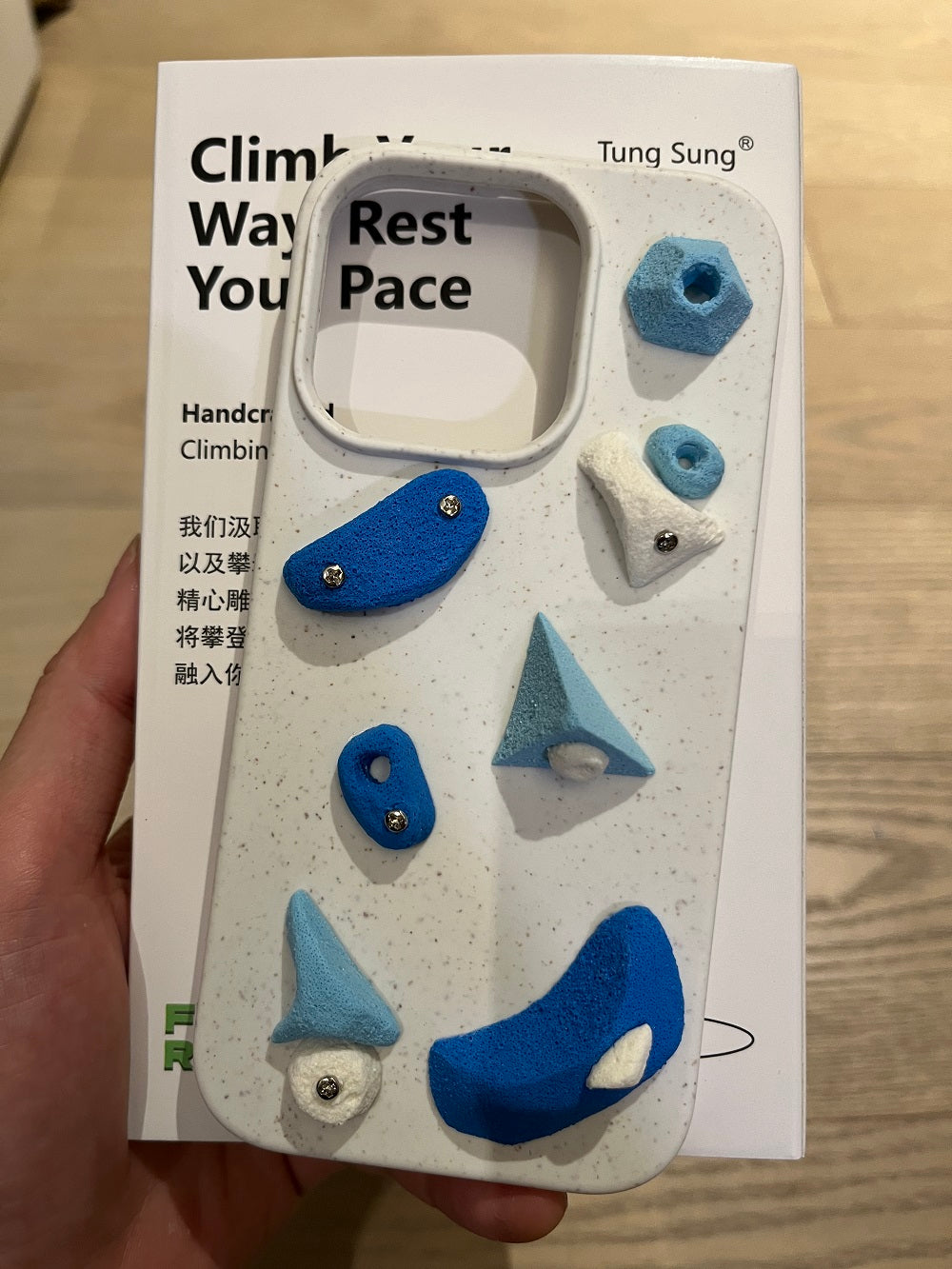 Tung Sung Handmade Climbing Hold Phone Case ''Blue'' - B6