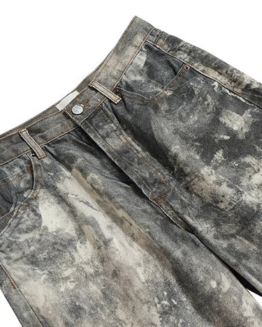 Tung Sung Digital Print Camouflage Splatter Jeans in Relaxed Fit - Tung Sung