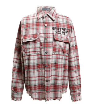 Destroy Plaid Long-sleeved Shirt