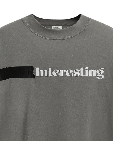 Tung Sung Trendy Mock-Tape High-Neck Tee with 3D Silicone Lettering Print in Relaxed Fit - Tung Sung