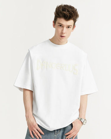 Tung Sung Twill Faux Two-Piece Printed Tee - Tung Sung