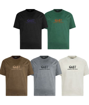 Tung Sung Summer Minimalist Lettered Heavyweight Suede Tee in 5 Colors - Tung Sung