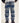 Tung Sung Spliced Fringed Pleated Denim Jeans - Tung Sung