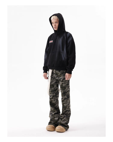 Tung Sung Gradient-Dyed Embroidery Cropped Hoodies - Tung Sung