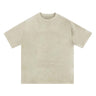 Tung Sung Embroidered Letter Small-Collar Suede Tee - Tung Sung