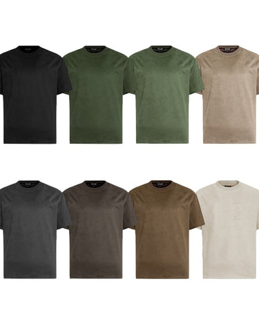 Tung Sung Solid Suede Short-Sleeve Tee in 7 Colors - Tung Sung